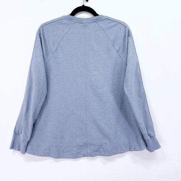 Athleta Sweatshirt Womens Small Farallon Swing Blue Heather Pullover Sweater - Picture 2 of 13